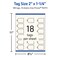 2" x 1-1/4" Rectangle Scalloped Edge, Matte Ivory Printable Tags